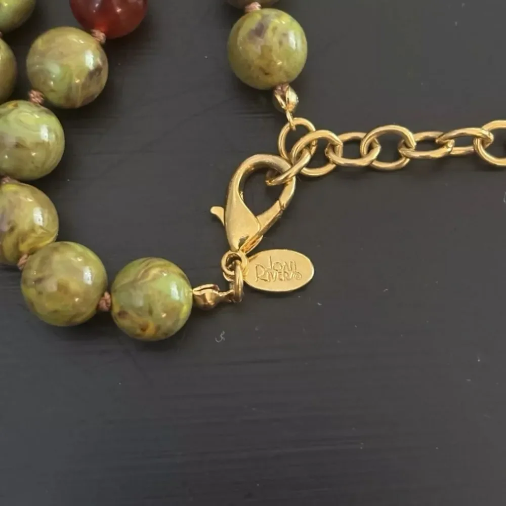 Vintage JOAN RIVERS Multi Faux Gemstone Pearl Beads 65” Long Necklace Gold NWOT